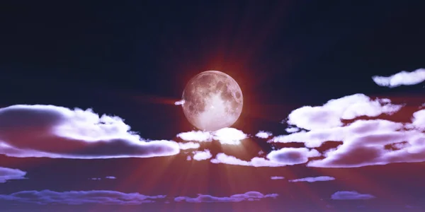 Полнолуние Ночное Небо Иллюстрация Рендеринга — стоковое фото