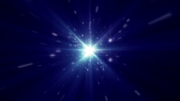 Αστέρια πετούν σε διαστημική ακτίνα φωτός — Αρχείο Βίντεο