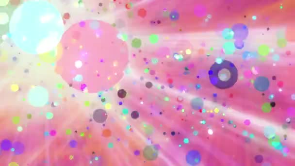 Cercles de particules taches mouvement de couleur — Video