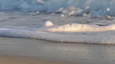 Sahil dalgası makro ağır çekim 4k