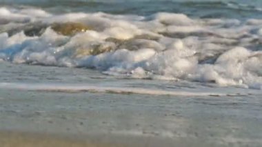 Sahil dalgası makro ağır çekim 4k