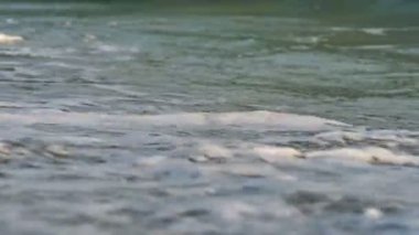 Sahil dalgası makro ağır çekim 4k