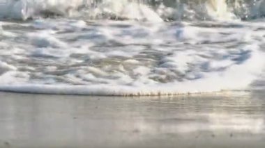 Sahil dalgası makro ağır çekim 4k