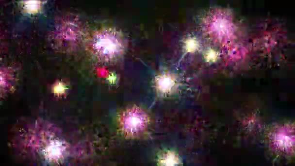 Animación de partículas de fuegos artificiales de color 4k — Vídeos de Stock