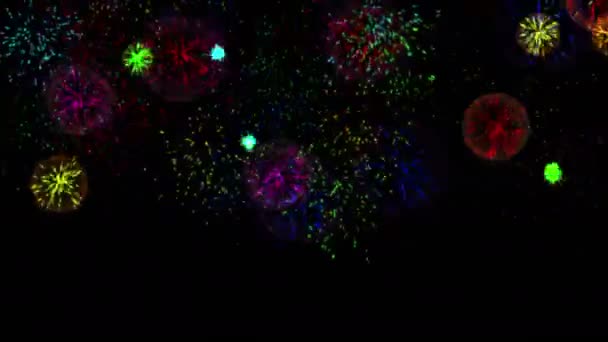 Color fireworks particles animation 4k — Stock Video