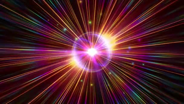 Импульс светового луча звезды атома 4k — стоковое видео
