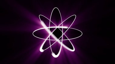 atom soyut ışık modeli, 3d illüstrasyon oluşturucu