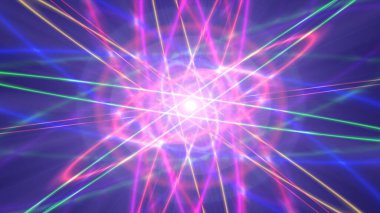 Işık lazer halkalı parıldayan atom yapısı