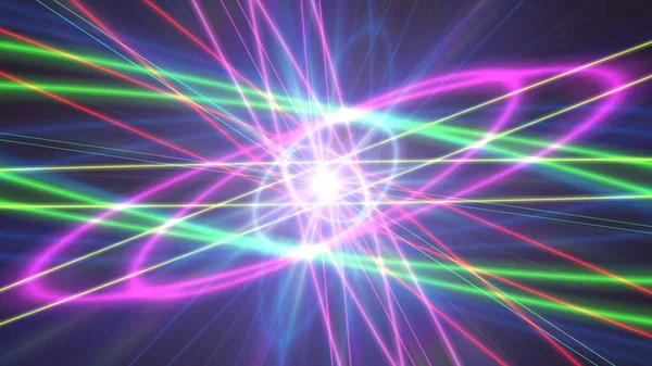 Işık lazer halkalı parıldayan atom yapısı