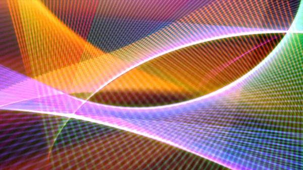 Soyut arkaplanın renkli geometrik parlak çizgileri, 3D görüntüleme