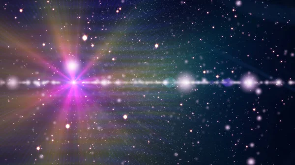 宇宙の星の光のレンズフレア — ストック写真