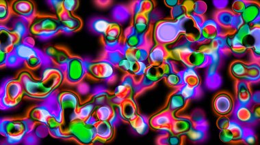 Bokeh soyut arkaplan çizimine sahip renkli daireler