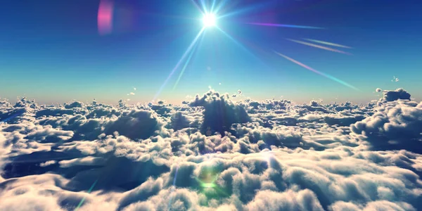 Fly Clouds Sunset Landscape Render Illustration — Stock Photo, Image