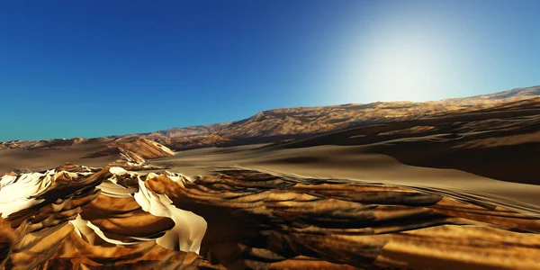 Dunes Sunset Desert Rendering Illustration — Stock Photo, Image