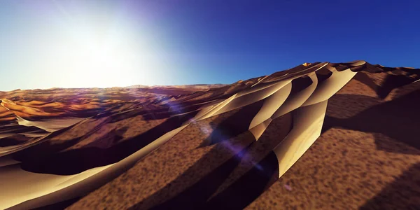 Dunes Sunset Desert Rendering Illustration — Stock Photo, Image