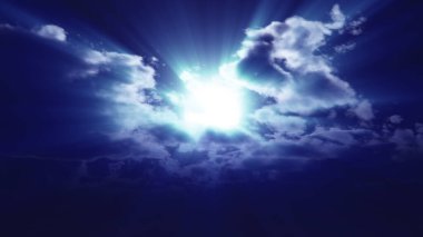 Gece vakti dolunay gökyüzü bulutu, 3 boyutlu resimleme