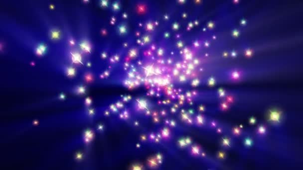 Magische Sterne Teilchenlichtbewegung — Stockvideo