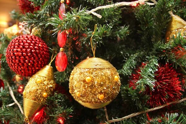 Árbol Decoración Navidad Macro Primer Plano —  Fotos de Stock