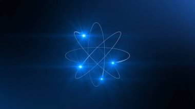 atom soyut ışık modeli, 3d illüstrasyon oluşturucu