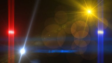 Uzayda dijital lens ışığı parlaması, 3d görüntüleme