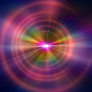 Işık halkalı yuvarlak beton tünel, soyut resimleme