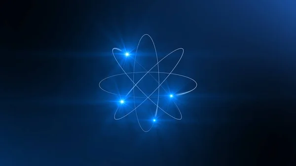 Atom Abstrakt Ljus Modell Illustration Render Royaltyfria Stockbilder
