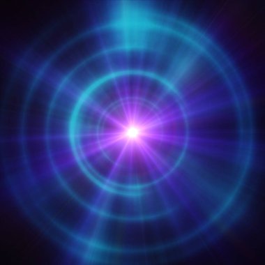 Işık halkalı yuvarlak beton tünel, soyut resimleme