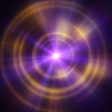 Işık halkalı yuvarlak beton tünel, soyut resimleme