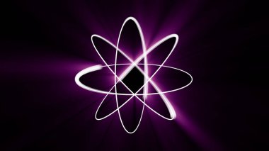 atom soyut ışık modeli, 3d illüstrasyon oluşturucu
