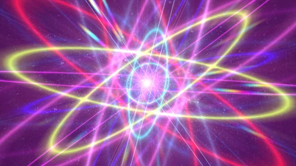 Glowing Atom Structure Light Laser Ring — Stock Photo, Image