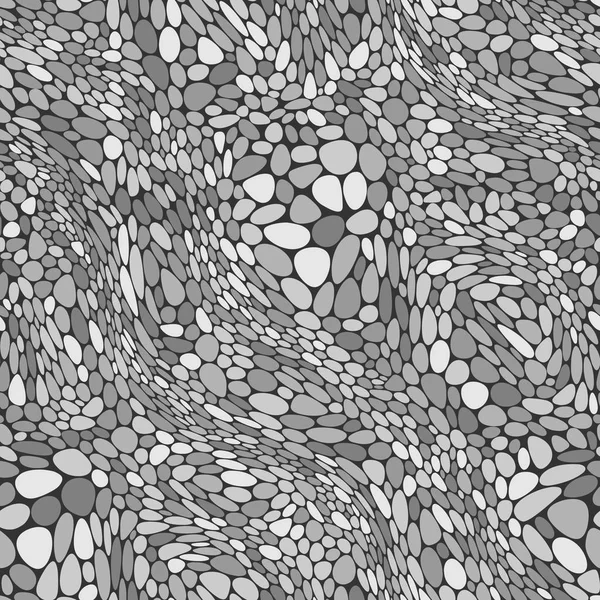 Soyut sorunsuz vektör desen taş. Mozaik. Gri renk Palet. Siyah arka plan izole