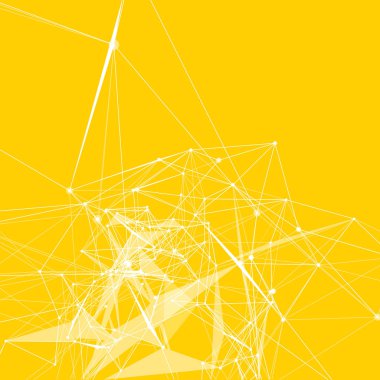 Arka plan. Trendy sarı zemin üzerine çizgili beyaz noktaların birleştirilmesi