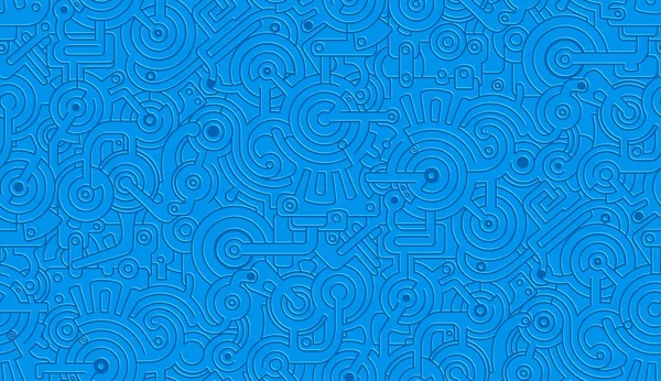 Texture Motif Mécanique Vectorielle Sans Couture Isolé Steampunk Bleu — Image vectorielle