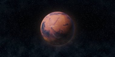 Kızıl gezegen Mars. Astronomi ve bilim kavramı. Nasa tarafından döşenmiş bu görüntü unsurları
