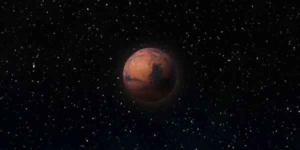 Kızıl gezegen Mars. Astronomi ve bilim kavramı. Nasa tarafından döşenmiş bu görüntü unsurları