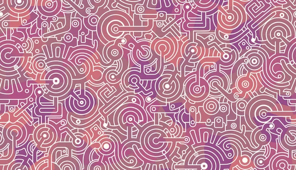 Абстрактный Бесшовный Шаблон Механические Фиолетовый Оранжевый Белый Цвета — стоковое фото