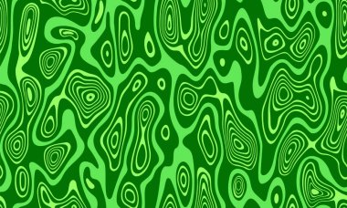 Soyut dikişsiz vektör deseni. Su dalgalanmaları, dalgalar. Dalgalı yollar. Yeşil ve sarı renkler