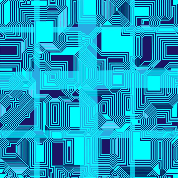 Абстрактный Бесшовный Векторный Шаблон Микрочипы Изолирована Свет Темно Синий Blueprint — стоковый вектор