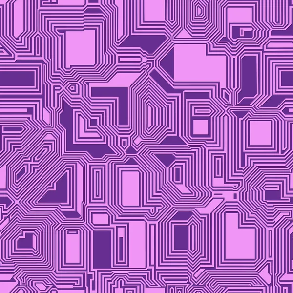 Fondo Patrón Vectorial Sin Costura Abstracto Técnico Microchips Rosa Púrpura — Archivo Imágenes Vectoriales