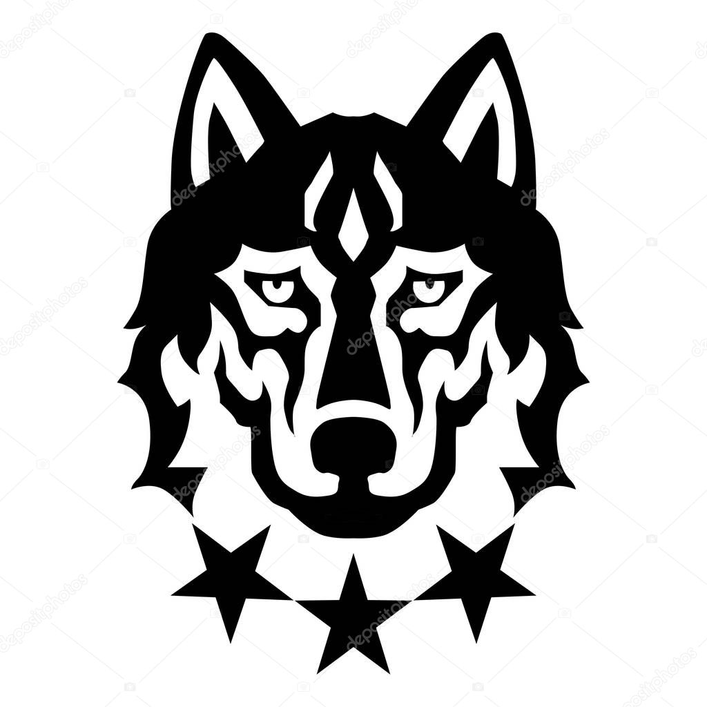 Wolf head with bow vector logo (20)