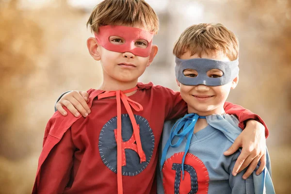 Portrait of boy superheroes — Stock Photo, Image