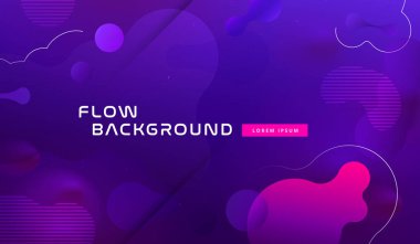 Başlık sayfası veya poster için degrade sıvı arka plan tasarım düzen. Serin 3d sıvı vektör desen mavi menekşe şeklinde hareket