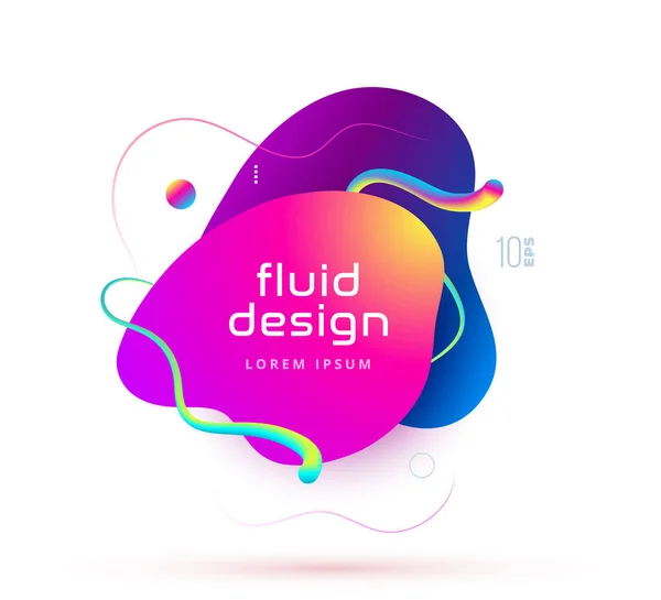 Organic design of liquid color abstract geometric shapes. Fluid gradient elements for minimal banner, logo, social post. Futuristic trendy dynamic elements. Abstract background. Eps10 vector. — Stock Vector