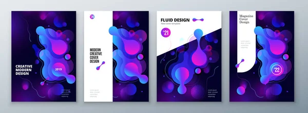 Organic brochure layout design. Bright fluid color template for brochure, catalog, magazine or flyer background. Vector mockup illustration. — Stock Vector