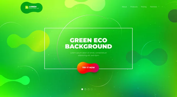 Grüne Flüssige Gradienten Formen Die Zusammensetzung Futuristisches Design Plakat — Stockvektor