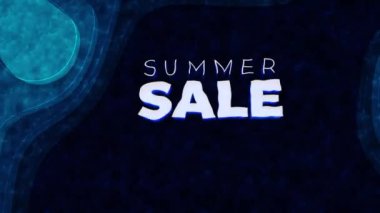 Sammer Sale animasyonu. 80 İndirim Soyut katmanlı arka plan. Dikişsiz döngülü animasyon, Yaz İndirimi için sıvı şekiller ile Yaratıcı kavram. Su ve deniz plajı manzarası ile fon