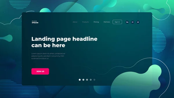 Teal Diseño de fondo de color líquido para el sitio de la landing page. El gradiente fluido forma la composición. Carteles de diseño futurista. Eps10 vector . — Archivo Imágenes Vectoriales