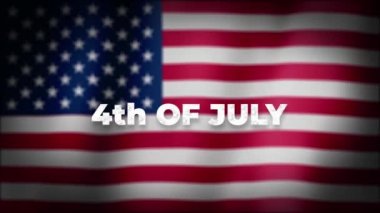 4 Temmuz bağımsızlık günü animasyonu. Gaziler günü. ABD Temmuz dördüncü tatil tipografi. 4k video