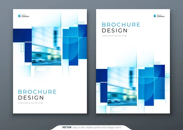 브로셔 템플릿 레이아웃 디자인. 기업 비즈니스 연례 보고서, 카탈로그, 잡지, 전단지 모형. 정사각형 모양의 창조적 인 현대 밝은 개념 — 스톡 벡터