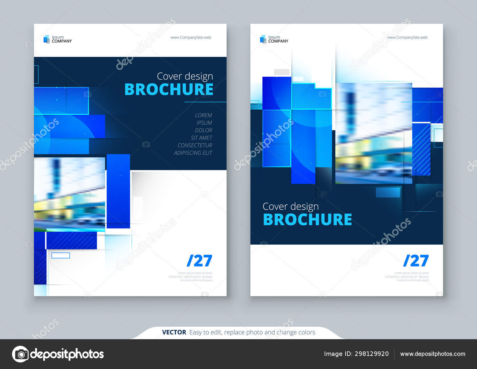 Download Blue Brochure Cover Template Layout Design Corporate Business Annual Report Catalog Magazine Flyer Mockup Creative Modern Bright Concept With Square Shapes Vector Image By C Greatbergens Vector Stock 298129920